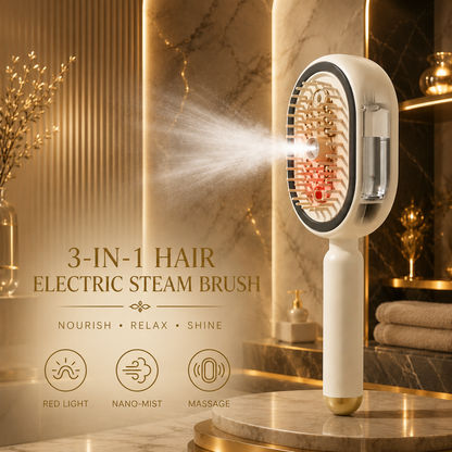 Rechargeable Hair Straightener Brush with Detangling Comb