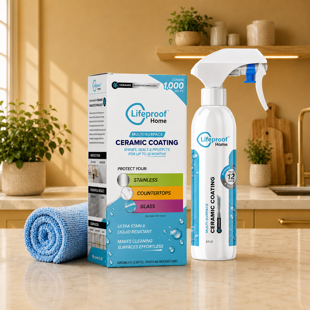 Home Multi-Surface Ceramic Coating Spray – Repels Water, Stains, Fingerprints & Grime