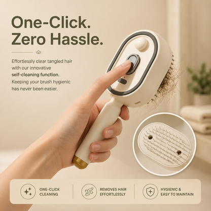 Rechargeable Hair Straightener Brush with Detangling Comb