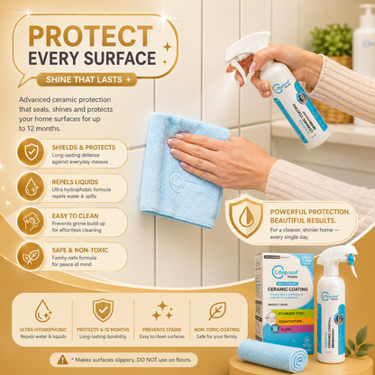 Home Multi-Surface Ceramic Coating Spray – Repels Water, Stains, Fingerprints & Grime