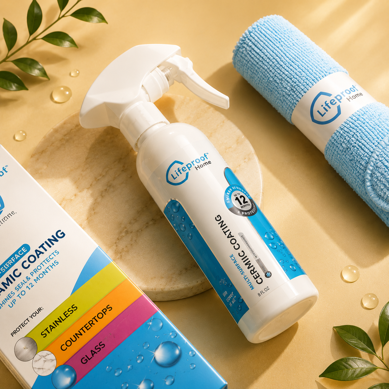Home Multi-Surface Ceramic Coating Spray – Repels Water, Stains, Fingerprints & Grime