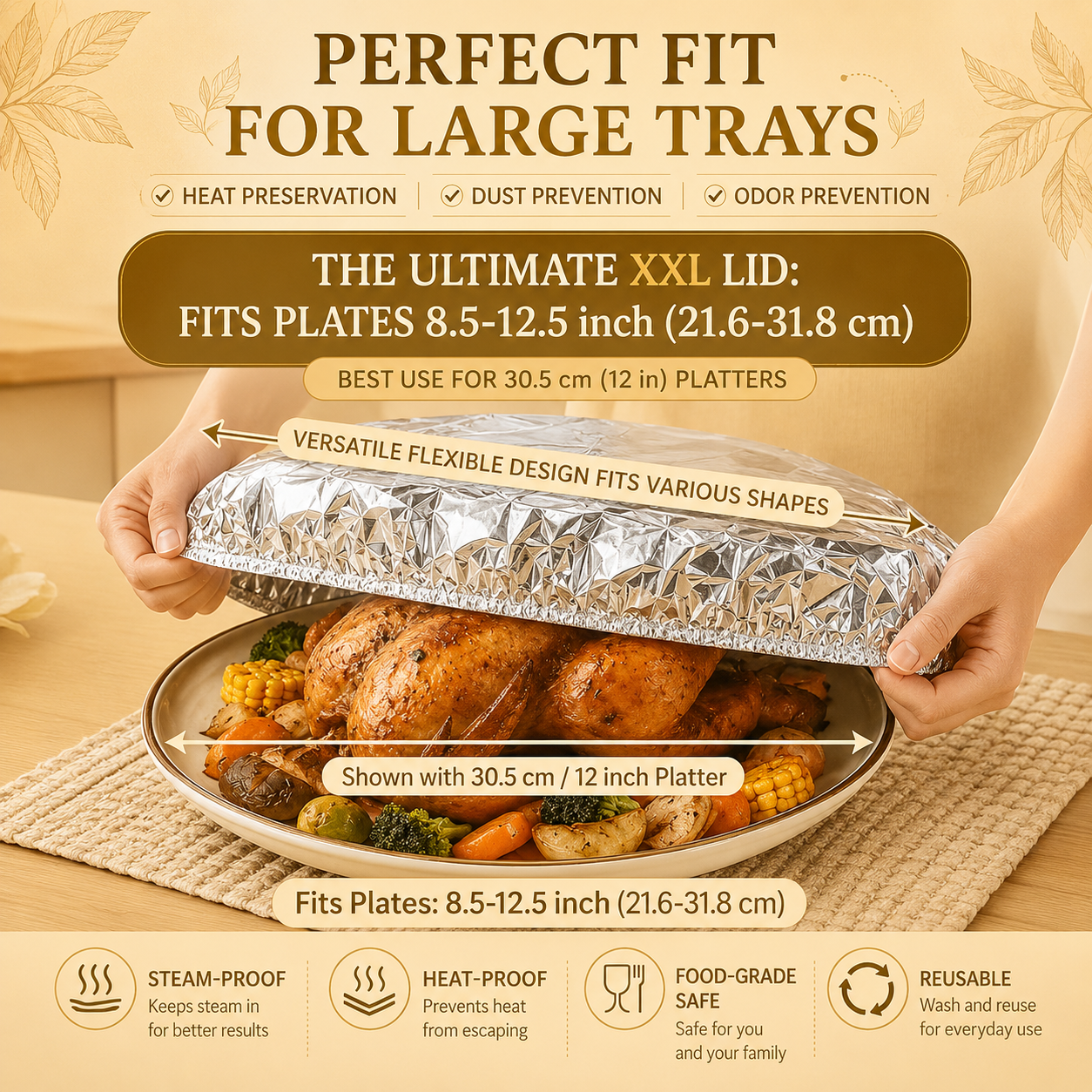Reusable Aluminum Foil Food Cover