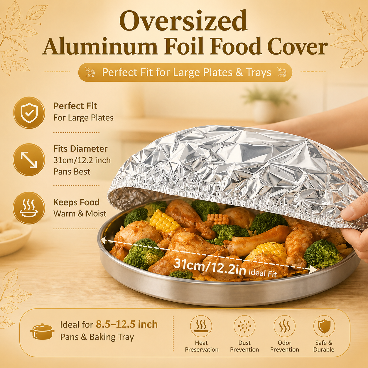 Reusable Aluminum Foil Food Cover